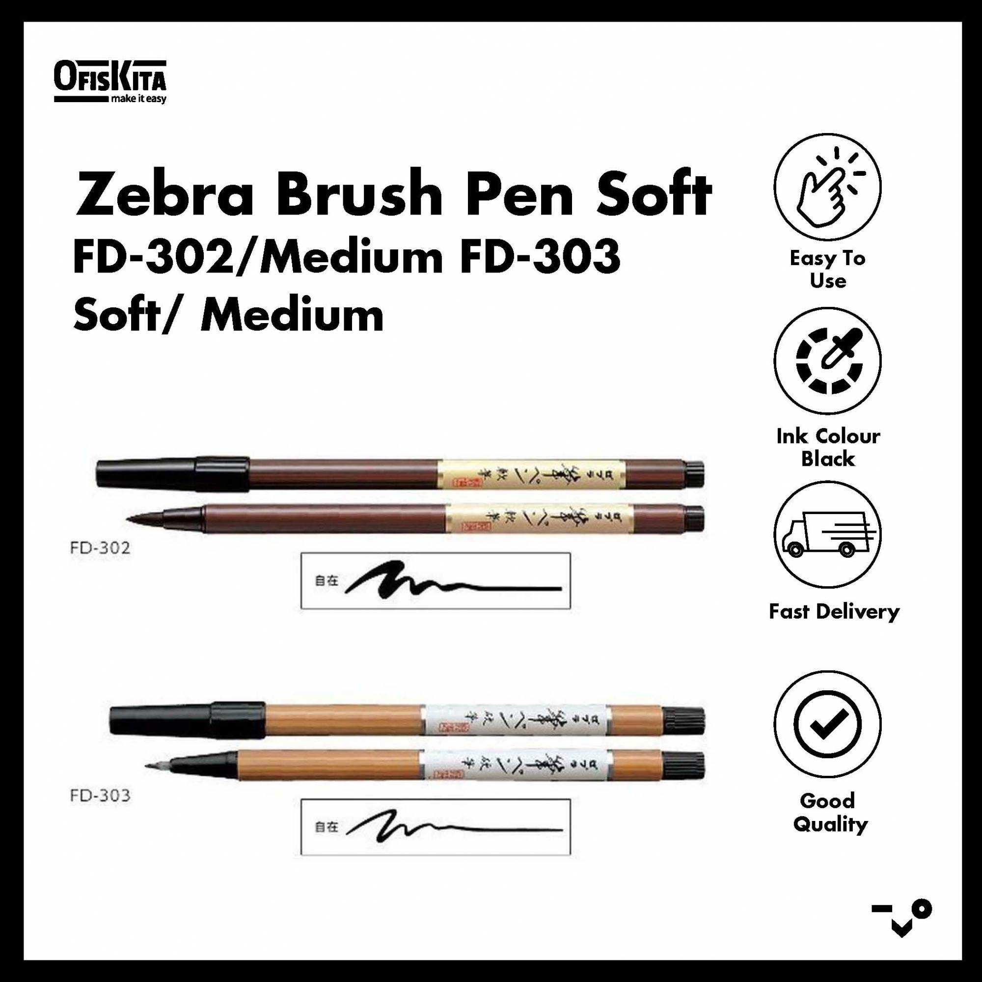 Zebra Brush Pen Soft FD302/Medium FD303
